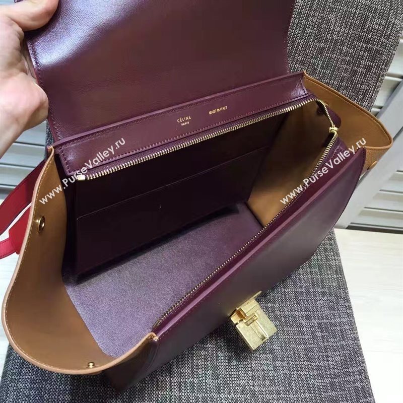 Celine tri-colors red Trapeze tan bag 4514