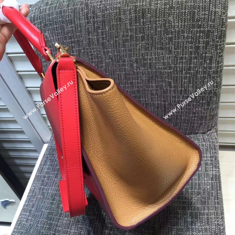 Celine tri-colors red Trapeze tan bag 4514