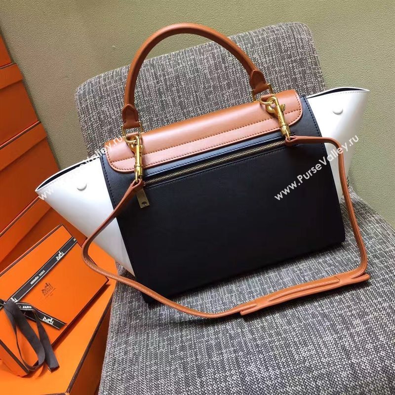 Celine tri-colors tan Trapeze white bag 4515