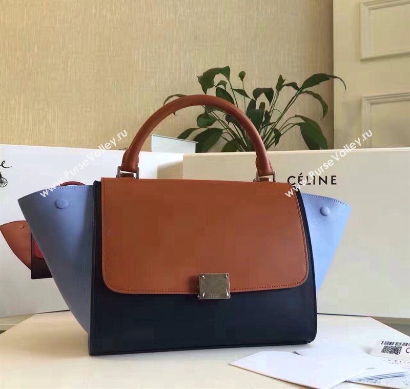Celine tri-colors coffee v Trapeze sky bag 4516