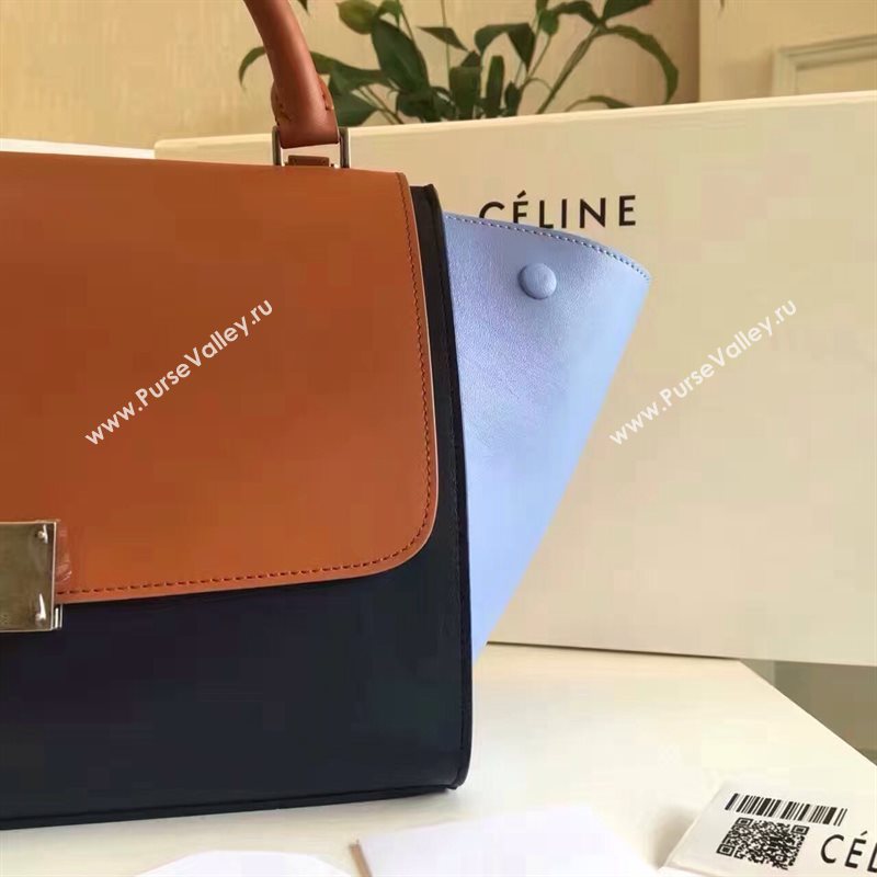 Celine tri-colors coffee v Trapeze sky bag 4516