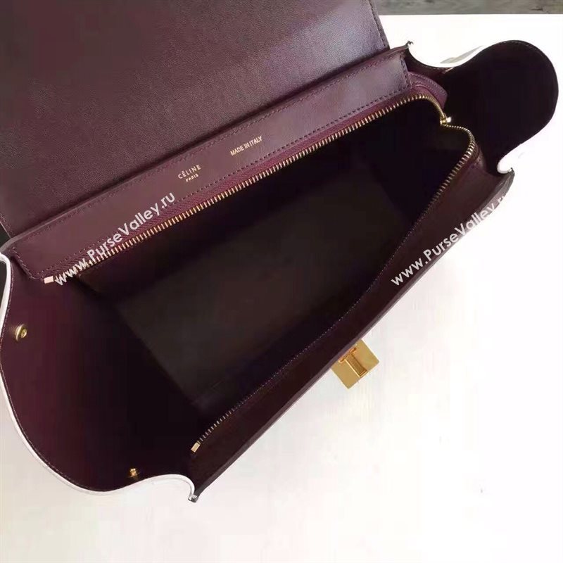 Celine tri-colors wine v Trapeze white bag 4517