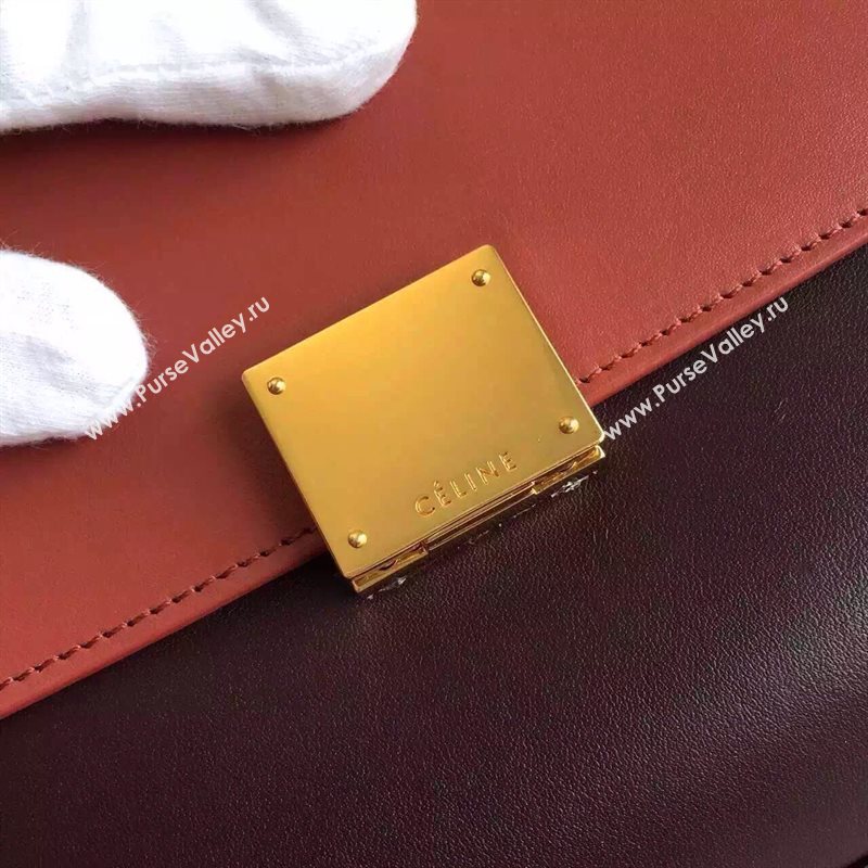 Celine tri-colors wine v Trapeze white bag 4517