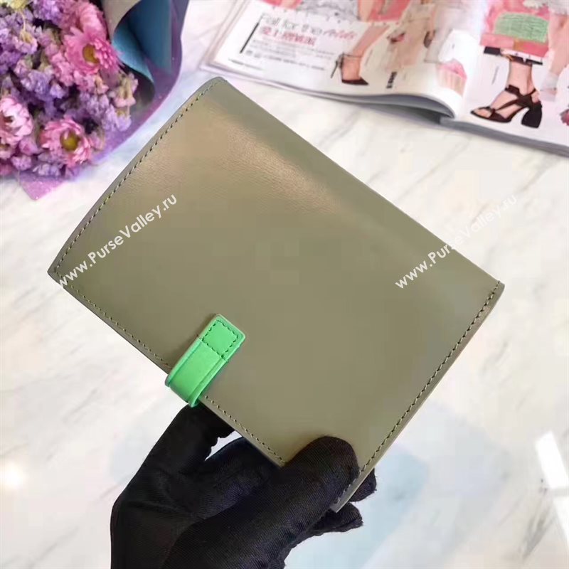 Celine gray v wallet green bag 4521