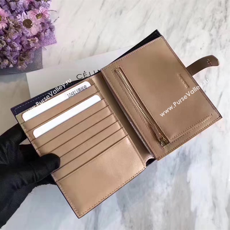 Celine black v wallet tan bag 4522