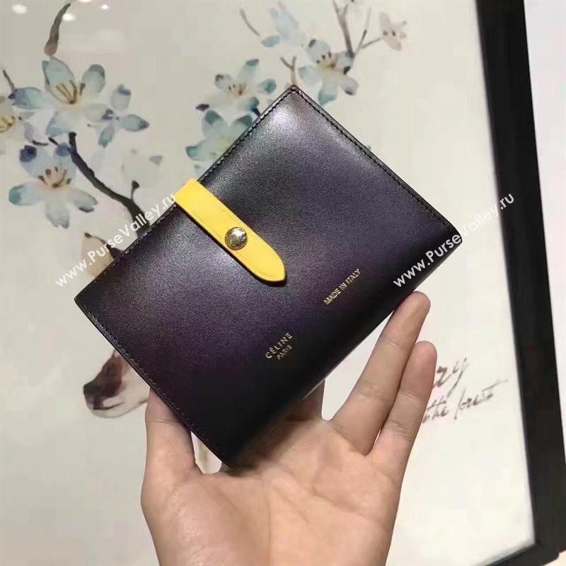 Celine black v wallet yellow bag 4523