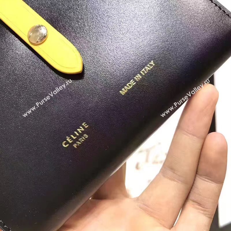 Celine black v wallet yellow bag 4523