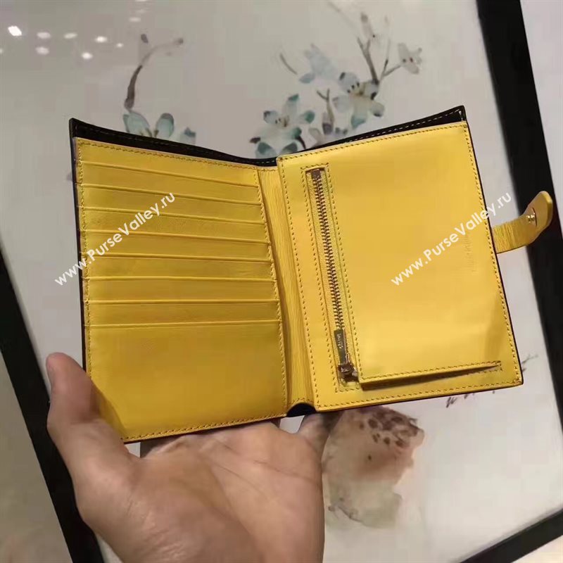 Celine black v wallet yellow bag 4523