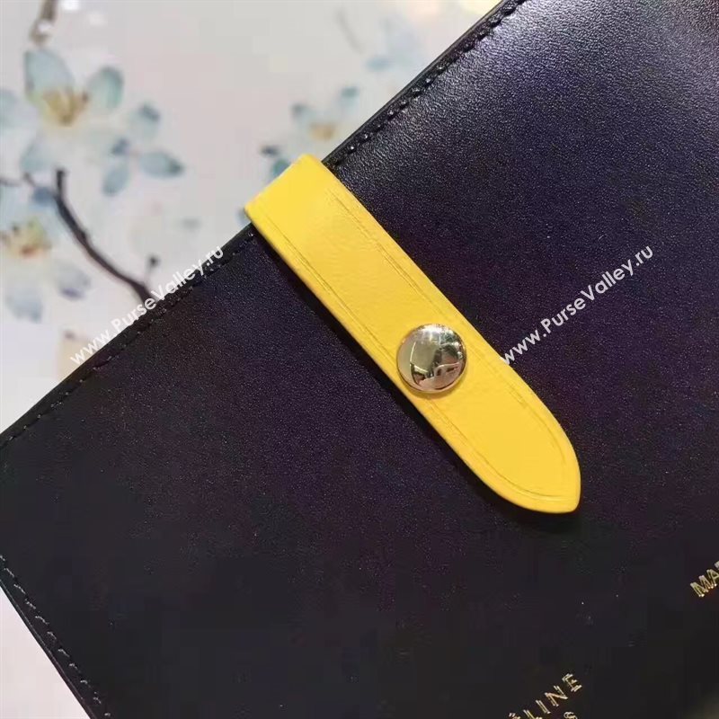 Celine black v wallet yellow bag 4523