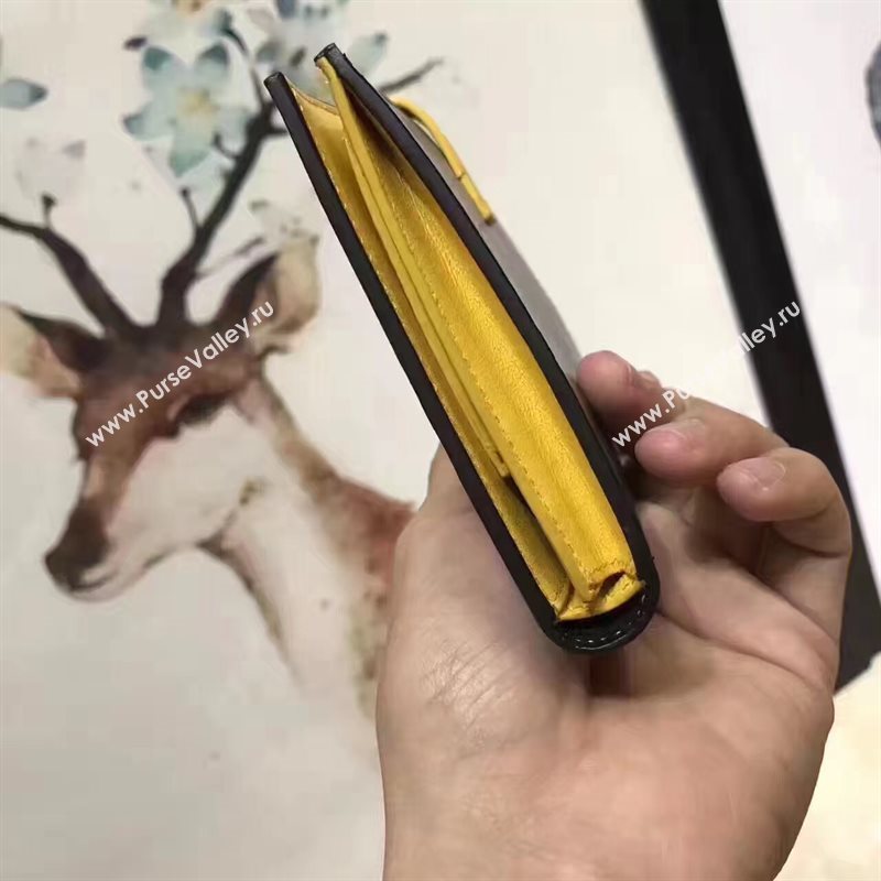 Celine black v wallet yellow bag 4523