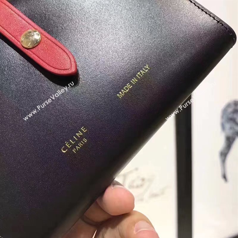 Celine black v wallet red bag 4524