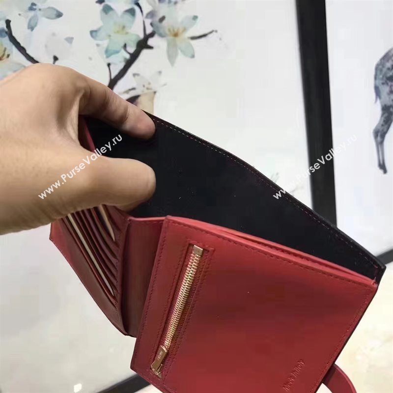 Celine black v wallet red bag 4524