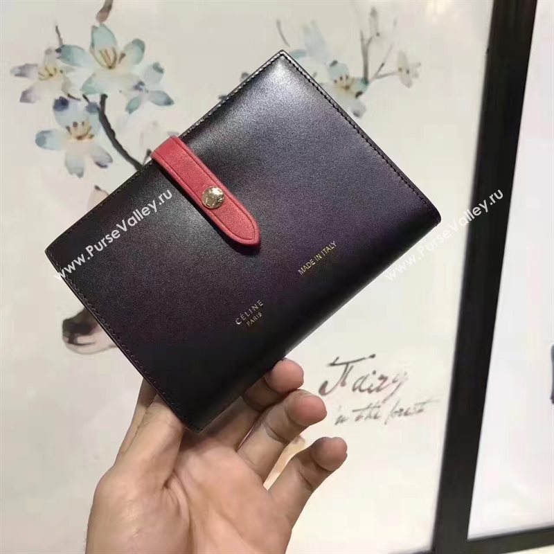 Celine black v wallet red bag 4524
