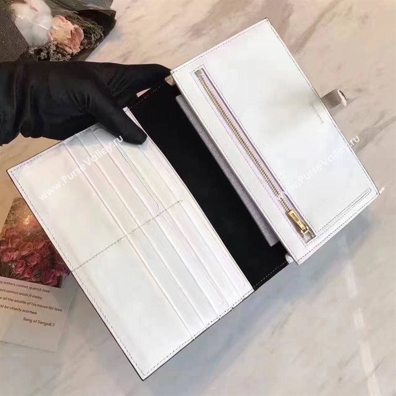 Celine large black v wallet white bag 4526