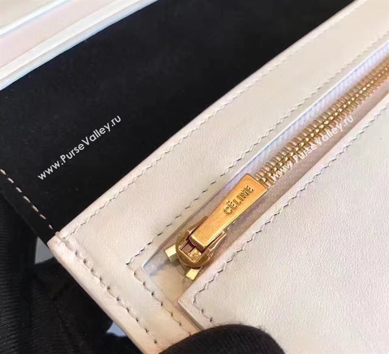 Celine large black v wallet white bag 4526