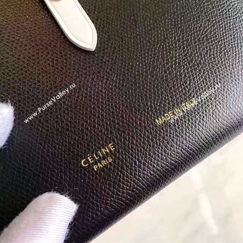 Celine large black v wallet white bag 4526