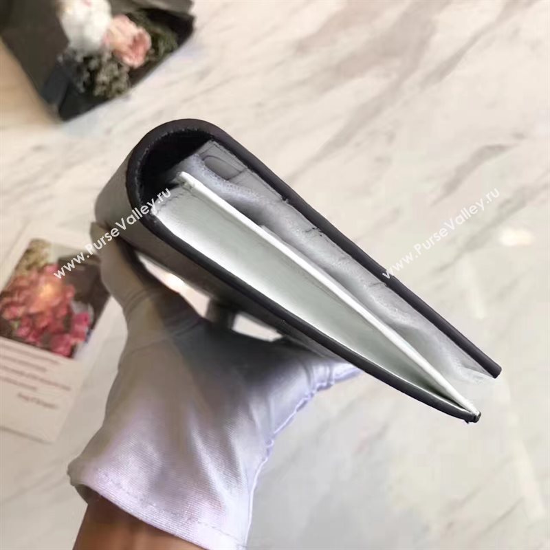 Celine large black v wallet white bag 4526