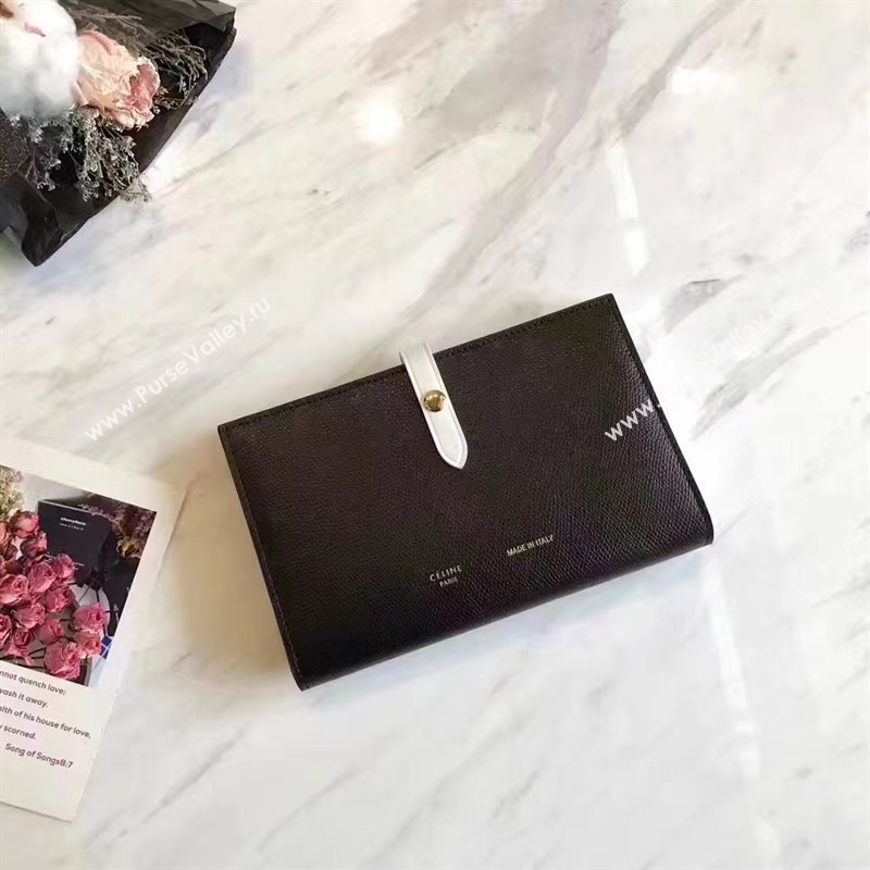 Celine large black v wallet white bag 4526