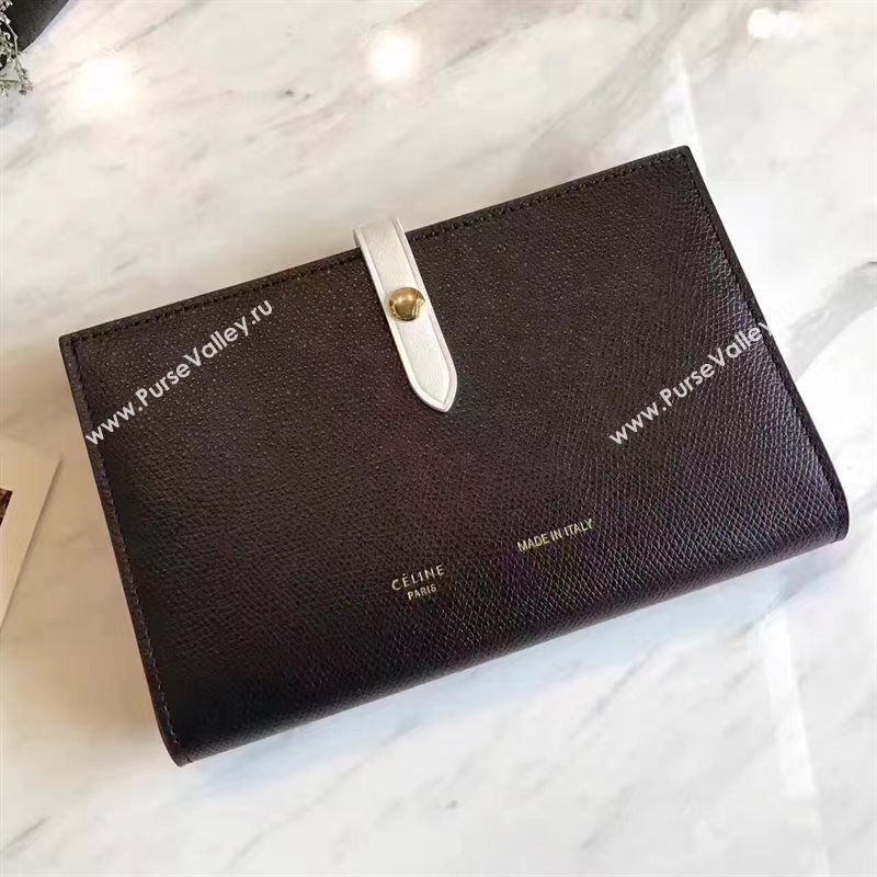 Celine large black v wallet white bag 4526