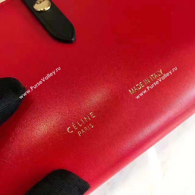 Celine large red v wallet black bag 4528