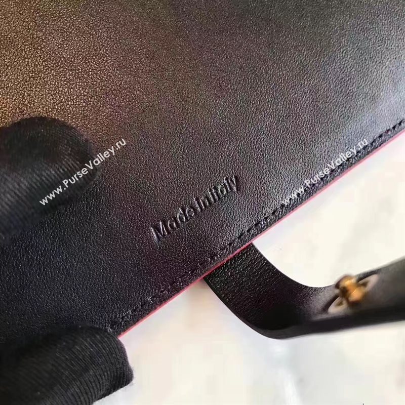 Celine large red v wallet black bag 4528