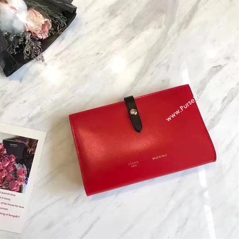 Celine large red v wallet black bag 4528