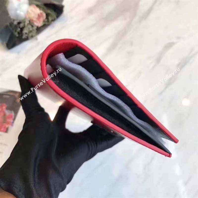 Celine large red v wallet black bag 4528