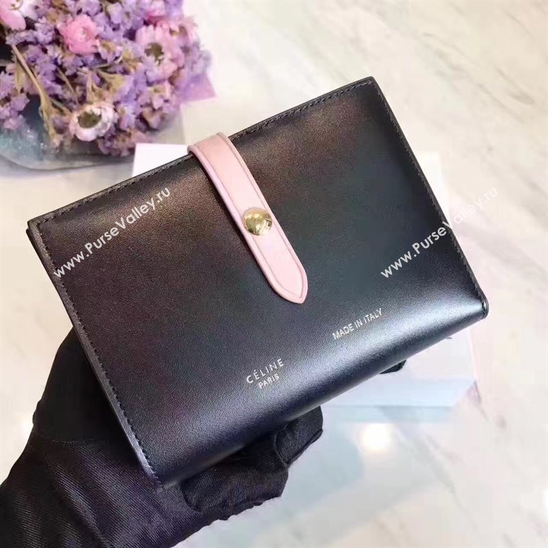 Celine black v wallet pink bag 4531