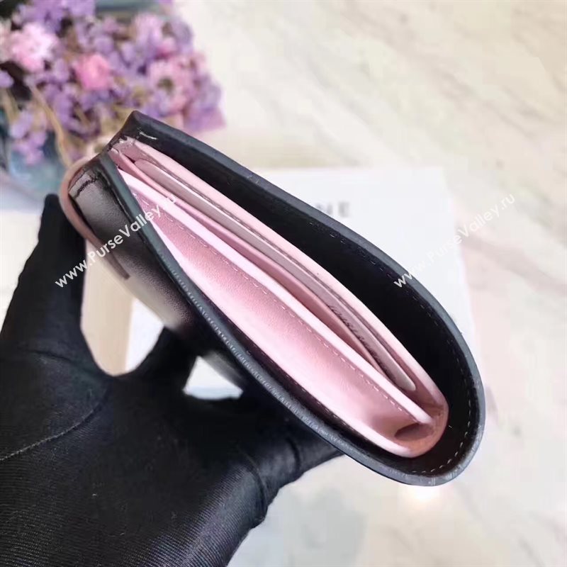 Celine black v wallet pink bag 4531