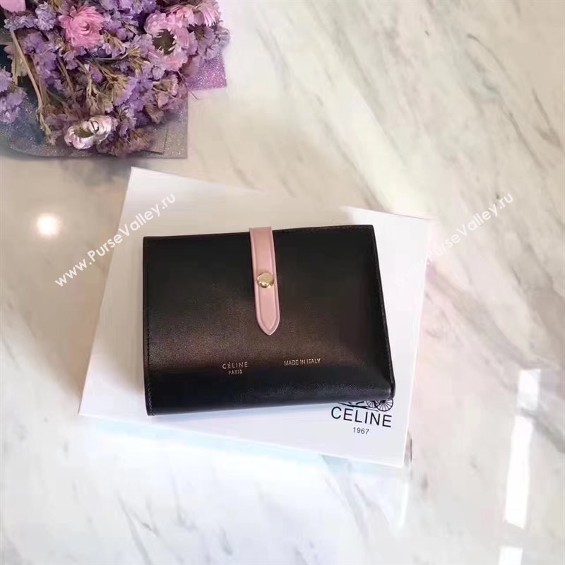 Celine black v wallet pink bag 4531