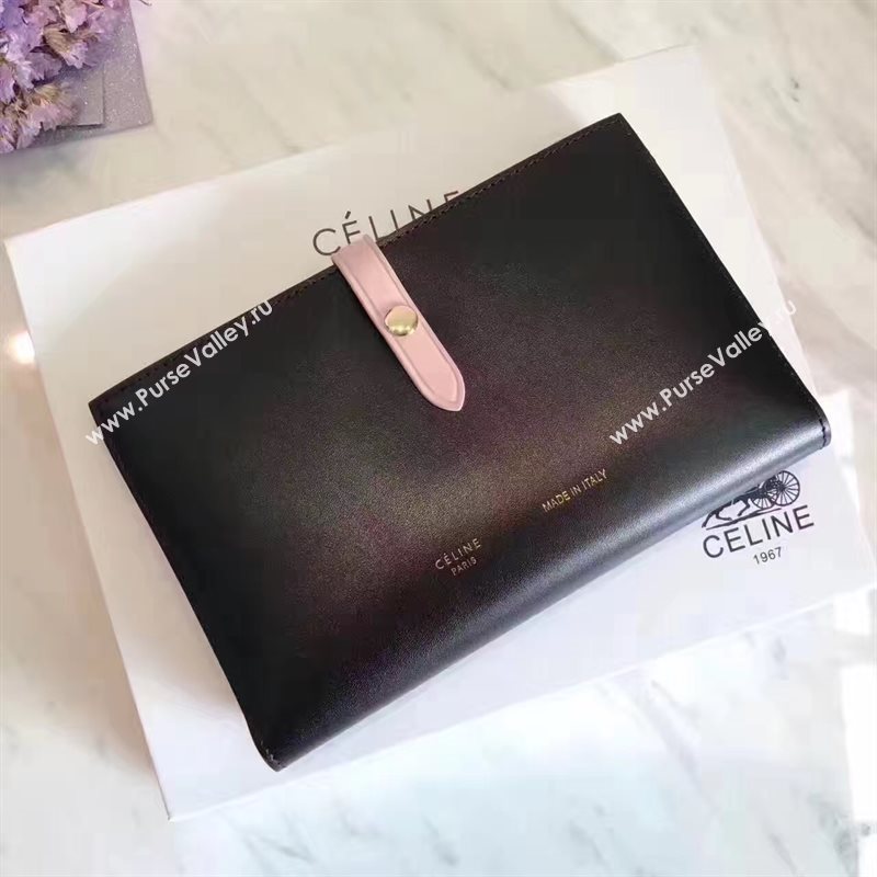 Celine large black v wallet pink bag 4532