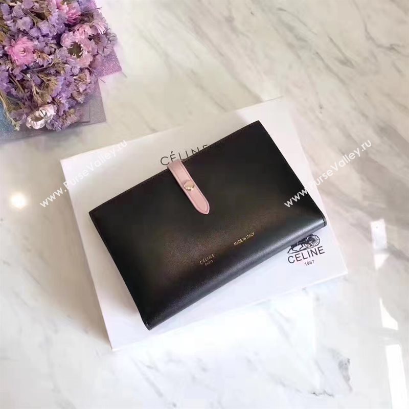 Celine large black v wallet pink bag 4532