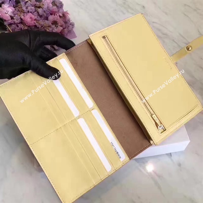 Celine large tan v wallet yellow bag 4534