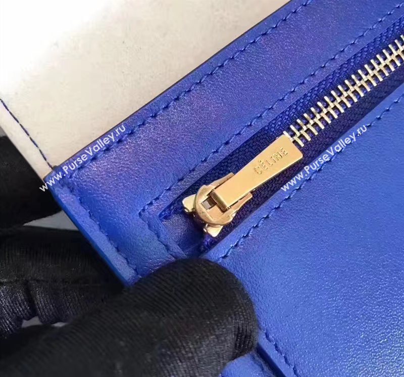 Celine large white v wallet navy bag 4536