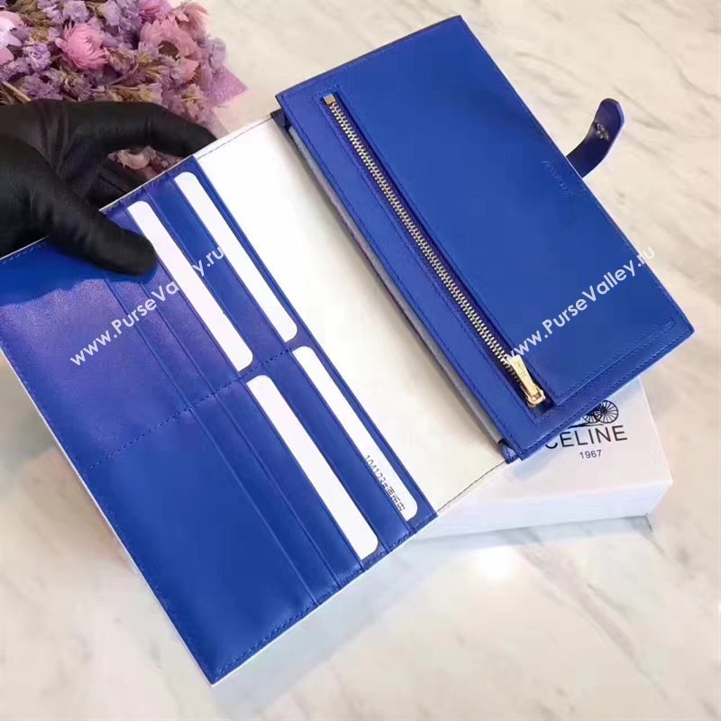 Celine large white v wallet navy bag 4536