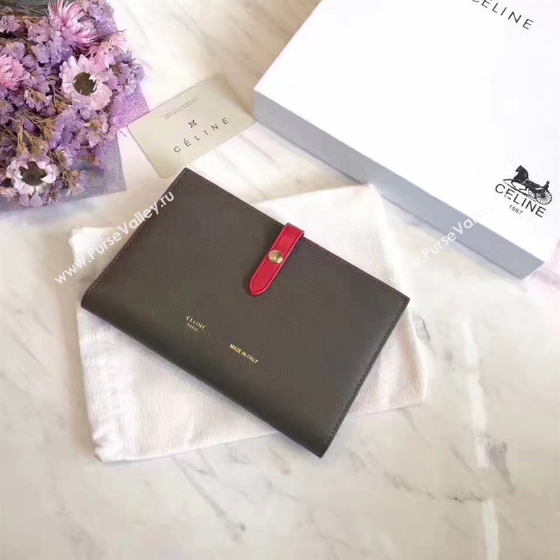 Celine large gray v wallet red bag 4538