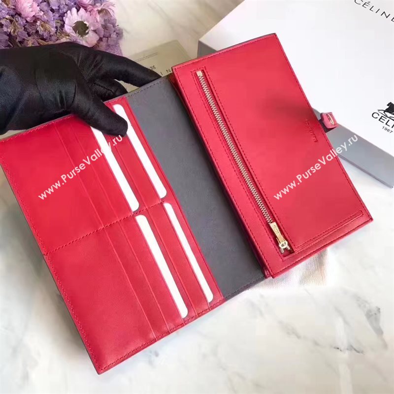 Celine large gray v wallet red bag 4538