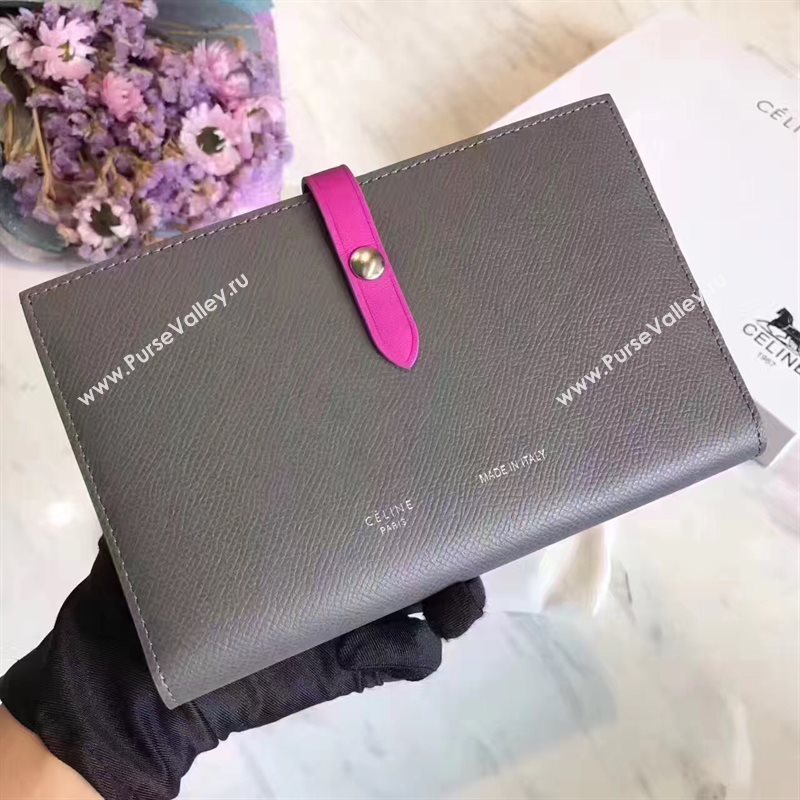 Celine large gray v wallet rose bag 4539