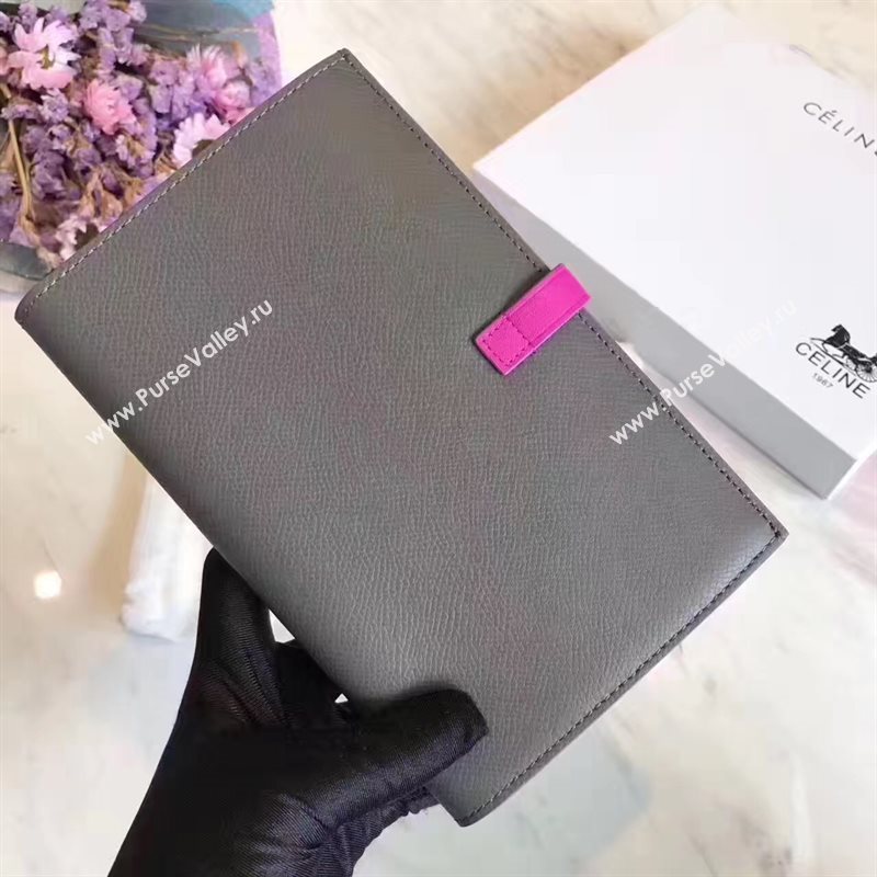 Celine large gray v wallet rose bag 4539