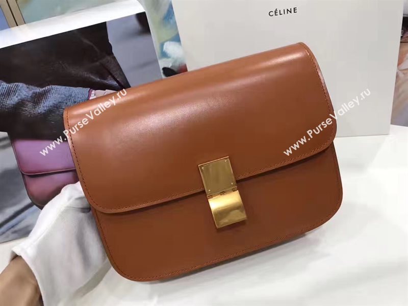 Celine classic box tan dark bag 4664