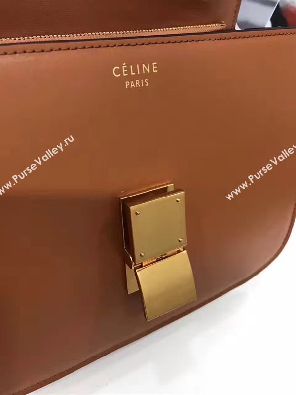 Celine classic box tan dark bag 4664