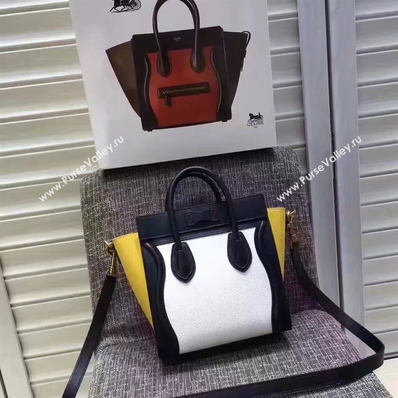 Celine nano Boston tri black yellow white bag 4669
