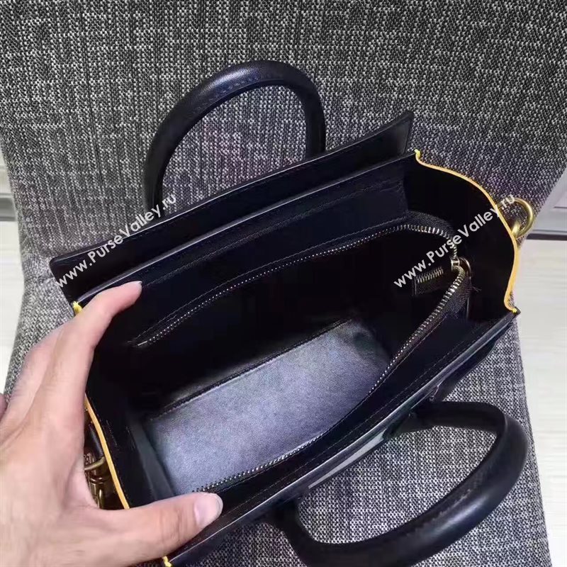 Celine nano Boston tri black yellow white bag 4669