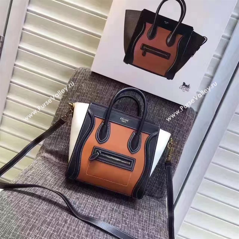 Celine nano black orange Boston white bag 4670
