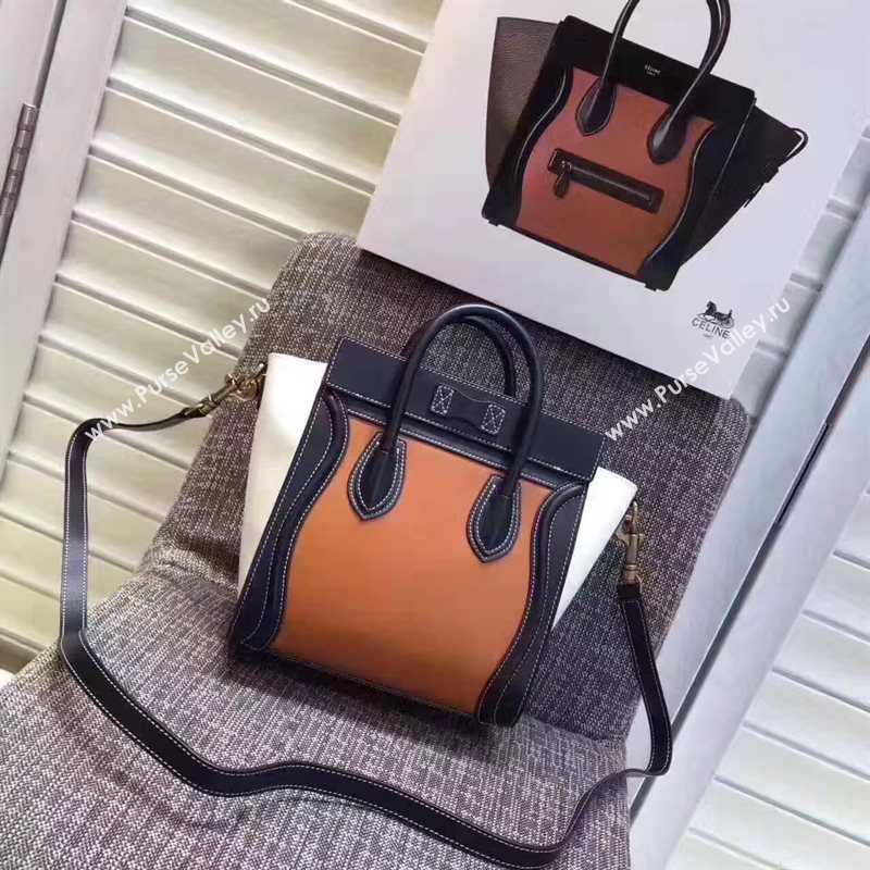 Celine nano black orange Boston white bag 4670
