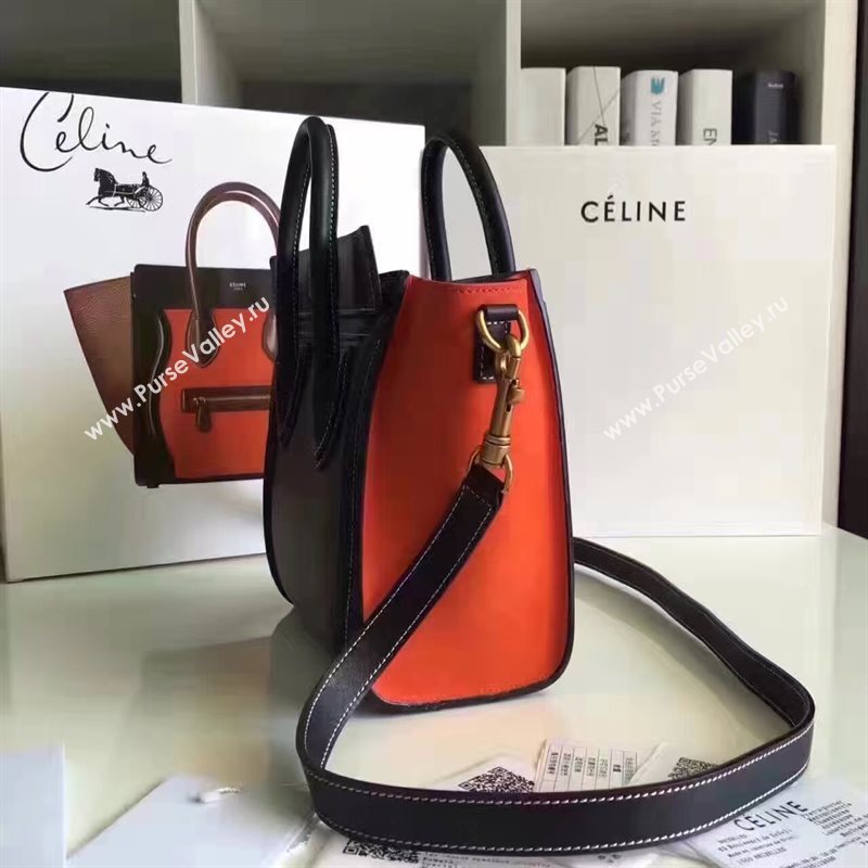 Celine nano Boston black red wine bag 4677