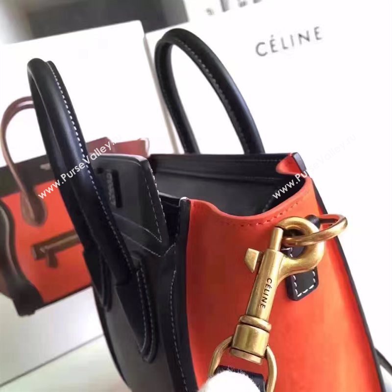 Celine nano Boston black red wine bag 4677