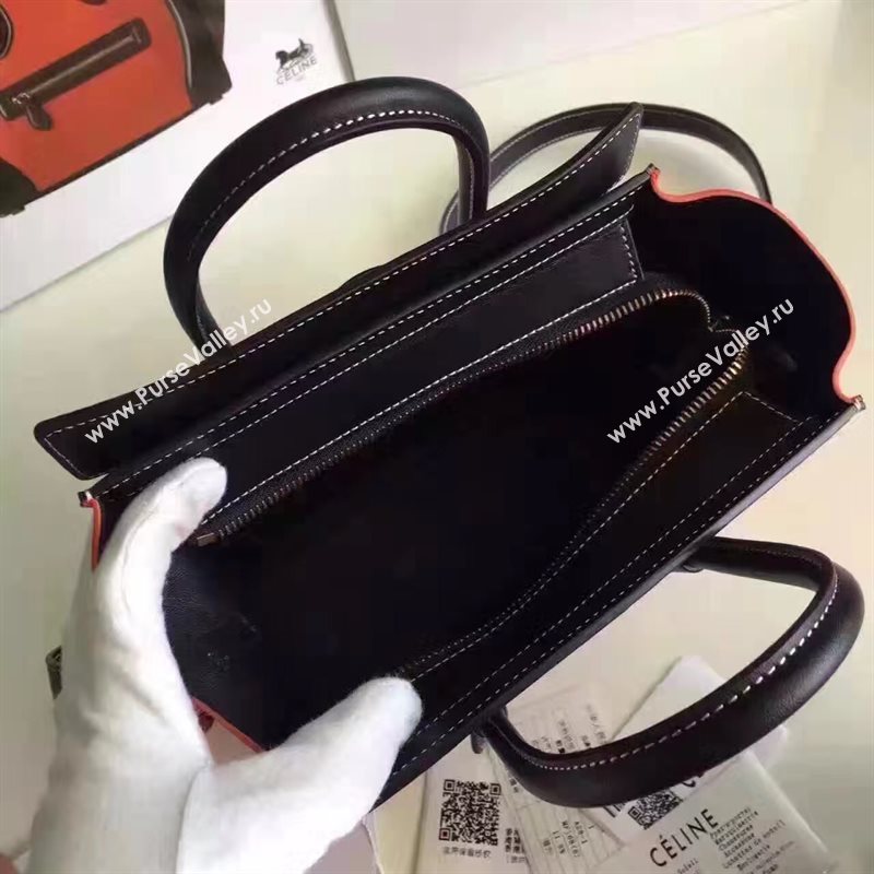 Celine nano Boston black red wine bag 4677
