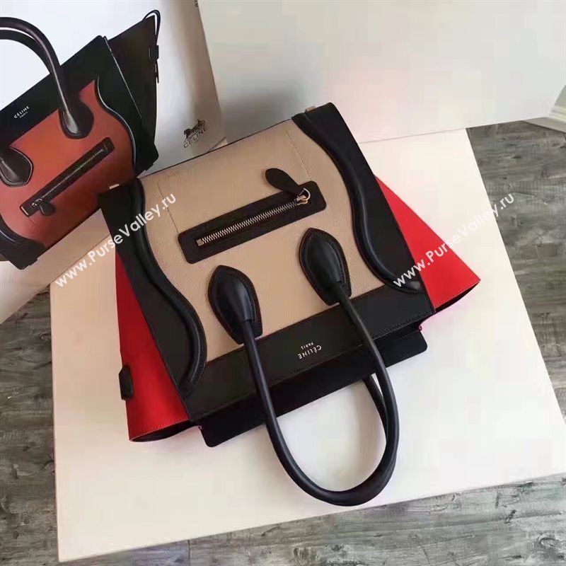 Celine medium Boston black red nude bag 4678