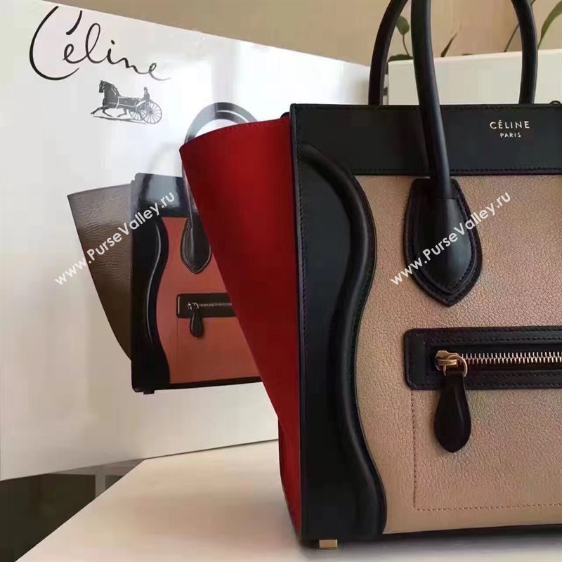 Celine medium Boston black red nude bag 4678